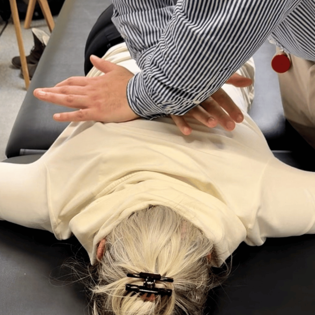 Chiropractor treating a patient’s disc injury at Mayfair & Belgravia Chiropractic