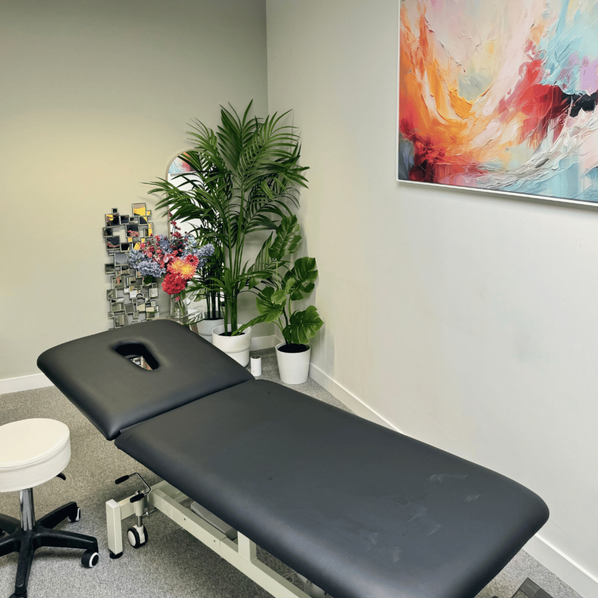 Treatment room at Mayfair & Belgravia Chiropractic clinic